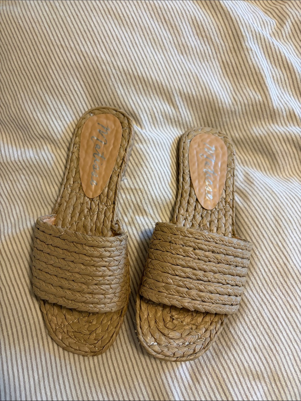 Matisse Braided Slide Sandals in Natural Tan